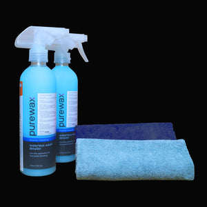 Purewax waterless wash (474ml, 2pcs) + 1 pack Microfiber cloth (2pcs)